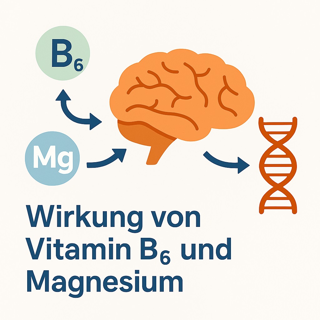 wie Vitamin B₆ und Magnesium biochemisch mit dem Gehirn und dem Tryptophan-Stoffwechsel bei Autismus-Spektrum-Störungen in Verbindung stehen